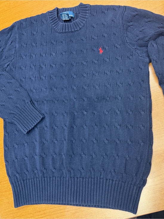 Ralph Lauren Other - Ralph Lauren Navy Cable-Knit Crewneck Sweater with Red Pony
